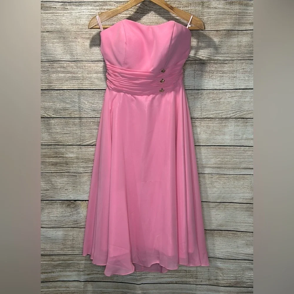Bridesmaid or Prom Dress Pink Handmade in Vietnam size Medium Bin 0 - Picture 9 of 12